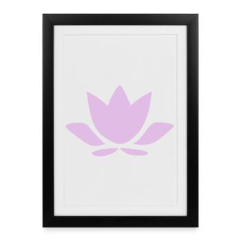 Lotus Flower Lotus Flower Violet Flower Flower Yoga - Framed poster (27 × 37 cm) - black - Front