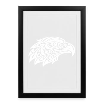 Tribal Eagle Head Art - Framed poster (27 × 37 cm) - black - Front