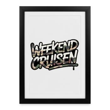 Camouflage de croisière du week-end pour les amateurs de voitures - Affiche encadrée (27 × 37 cm) - noir - Devant