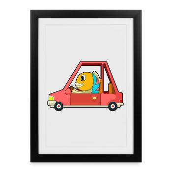 Fish Car - Framed poster (27 × 37 cm) - black - Front