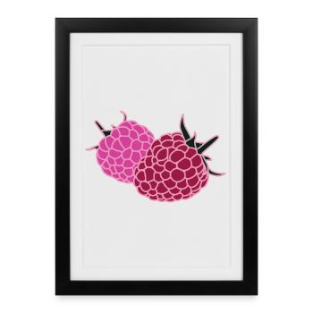 Raspberry Duo Pop Art - Framed poster (27 × 37 cm) - black - Front