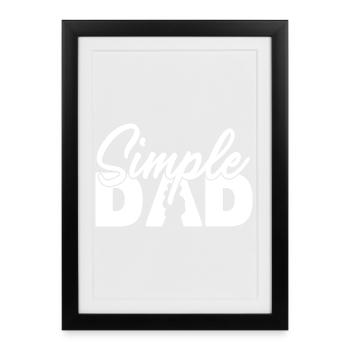 Silhouette simple de papa Paternité minimaliste - Affiche encadrée (27 × 37 cm) - noir - Devant