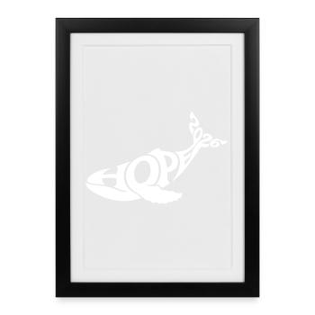 HOPE the humpback whale - Framed poster (27 × 37 cm) - black - Front