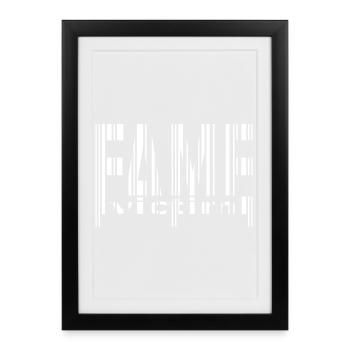 Chemise à code-barres Fame Victim – Streetwear anti-fame - Affiche encadrée (27 × 37 cm) - noir - Devant