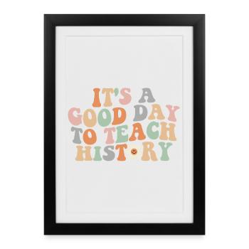 Pastel Retro Teach History - Framed poster (27 × 37 cm) - black - Front