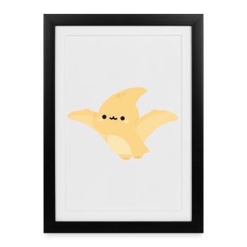 Kawaii Pterodactyl Poppy - Framed poster (27 × 37 cm) - black - Front