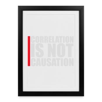 La corrélation n’est pas la causalité : la science des nerds - Affiche encadrée (27 × 37 cm) - noir - Devant