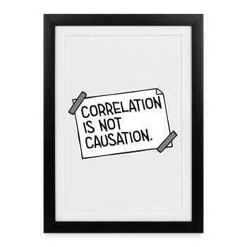 La corrélation n’est pas la causalité : la science des nerds - Affiche encadrée (27 × 37 cm) - noir - Devant