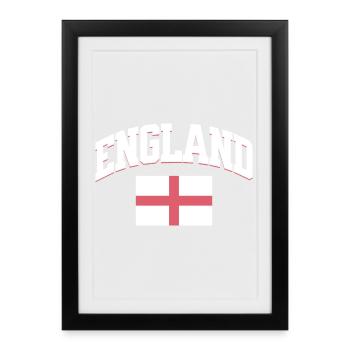 Football Anglais : Design sportif rétro - Affiche encadrée (27 × 37 cm) - noir - Devant