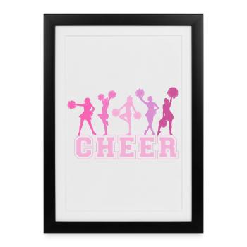 Cheer Squad Cheerleader Sport Girls - Framed poster (27 × 37 cm) - black - Front