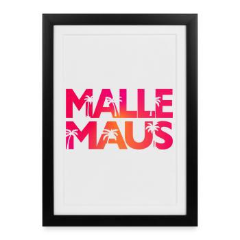 Malle Maus - Tenue drôle de Majorque - Affiche encadrée (27 × 37 cm) - noir - Devant