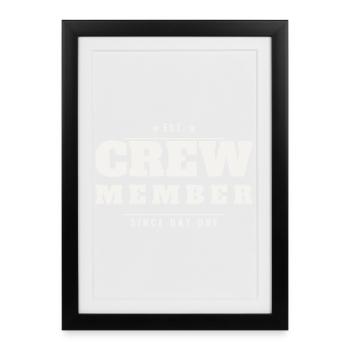 Crew Member Vintage Est Retro Team Staff Event - Framed poster (27 × 37 cm) - black - Front
