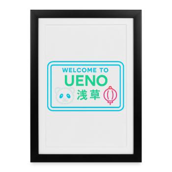 Welcome to Ueno - Affiche encadrée (27 × 37 cm) - noir - Devant