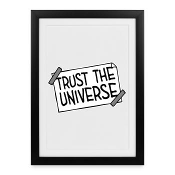 Trust The Universe Spiritual Universe Quote Logo - Framed poster (27 × 37 cm) - black - Front