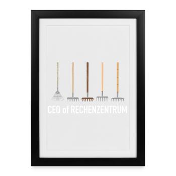 Rechenzentrum Gärtner Garten Gartenarbeit - Gerahmtes Poster (27 × 37 cm) - Schwarz - Vorne