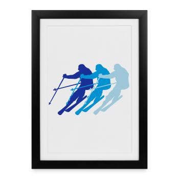 ski - Framed poster (27 × 37 cm) - black - Front