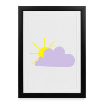 Sun peeks out from behind the cloud - Framed poster (27 × 37 cm) - black - Front
