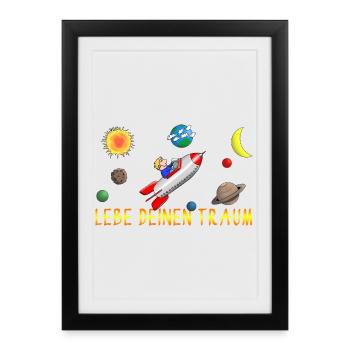 Live your dream - Framed poster (27 × 37 cm) - black - Front
