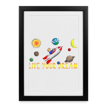 vivez votre rêve - Affiche encadrée (27 × 37 cm) - noir - Devant
