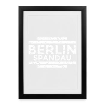 Berlin Spandau (Vintage/Weiß) - Gerahmtes Poster (27 × 37 cm) - Schwarz - Vorne