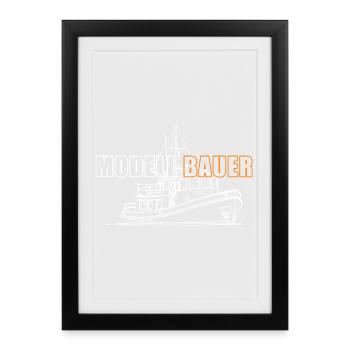 Modellbau Schiffe - Gerahmtes Poster (27 × 37 cm) - Schwarz - Vorne