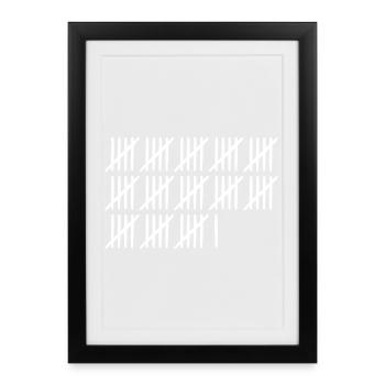 66e anniversaire Liste-barres 66 ans - Affiche encadrée (27 × 37 cm) - noir - Devant