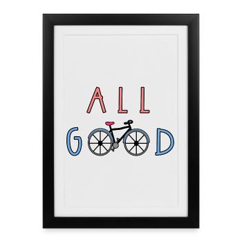 Biker Bicycle Biker Statement - Framed poster (27 × 37 cm) - black - Front