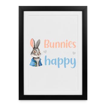 Lapin Lapin - Affiche encadrée (27 × 37 cm) - noir - Devant