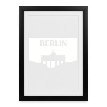 Berlin Brandenburg Gate white - Framed poster (27 × 37 cm) - black - Front