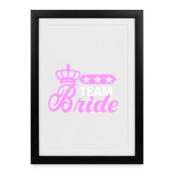 Bachelorette Team Mariée Enterrement de vie de jeune fille mariage - Affiche encadrée (27 × 37 cm) - noir - Devant
