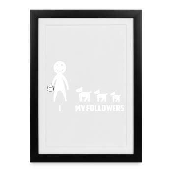 Funny Dog Followers - Framed poster (27 × 37 cm) - black - Front