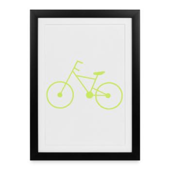 Vélo cycliste vert cyclisme - Affiche encadrée (27 × 37 cm) - noir - Devant