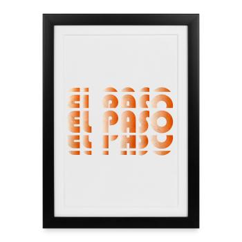 Grille de gradient d’El Paso - Affiche encadrée (27 × 37 cm) - noir - Devant