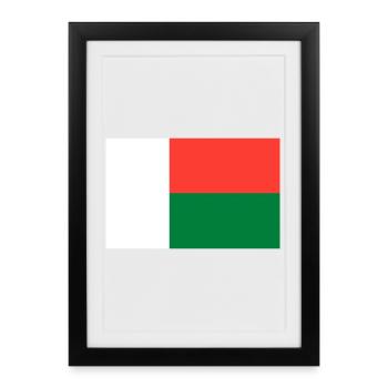 Madagascar flag - Framed poster (27 × 37 cm) - black - Front