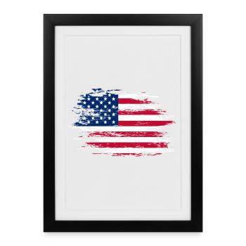 USA flag used - Framed poster (27 × 37 cm) - black - Front