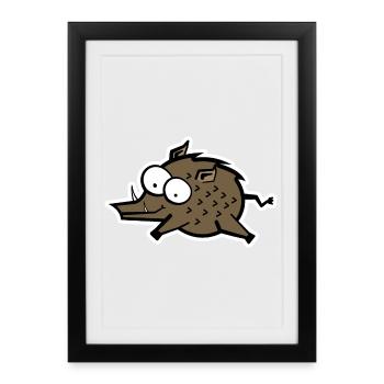 Sanglier - Affiche encadrée (27 × 37 cm) - noir - Devant