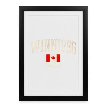 Winnipeg Canada Rétro Varsity - Affiche encadrée (27 × 37 cm) - noir - Devant