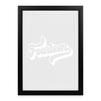 Fourteen 14th Birthday Boys Girls 14 Years Old - Framed poster (27 × 37 cm) - black - Front