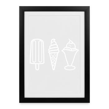 Saveur de crème glacée - Affiche encadrée (27 × 37 cm) - noir - Devant