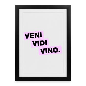 Veni Vidi Vino - Affiche encadrée (27 × 37 cm) - noir - Devant