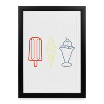 Coupes glacées - Affiche encadrée (27 × 37 cm) - noir - Devant