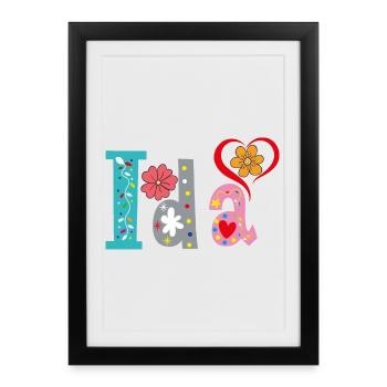 Nom personnalisé d’Ida - Affiche encadrée (27 × 37 cm) - noir - Devant