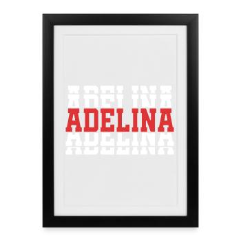 Adelina t-shirt stacked text gift t-shirt - Framed poster (27 × 37 cm) - black - Front