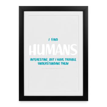 Humains (sombre) - Affiche encadrée (27 × 37 cm) - noir - Devant