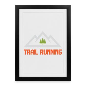 Course en sentier - Affiche encadrée (27 × 37 cm) - noir - Devant