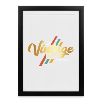 Vintage 2006 Anniversaire Style Rétro - Affiche encadrée (27 × 37 cm) - noir - Devant