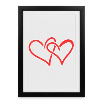 Heart Hearts Love Romantic In Love - Framed poster (27 × 37 cm) - black - Front