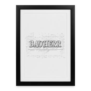 Builder with muscle mortgage wall - Framed poster (27 × 37 cm) - black - Front