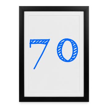 70. 70 YEARS. 70th ANNIVERSARY. 70 YEARS ANNIVERSARY. - Framed poster (27 × 37 cm) - black - Front