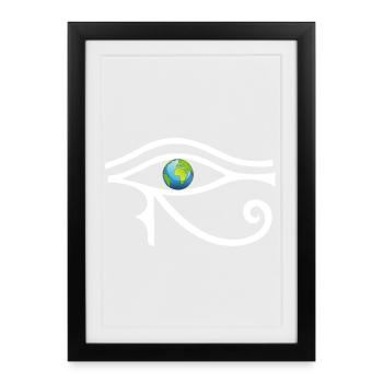 Regard sur le monde (blanc) - Affiche encadrée (27 × 37 cm) - noir - Devant